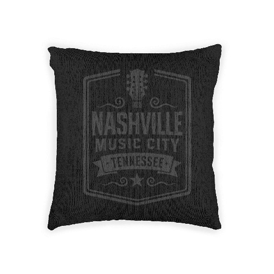 Nashville Music City Guitar Tennessee Woven Pillows