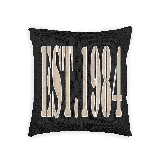 EST. 1984 Woven Pillows – Classic Beige Birth Year Woven Pillows