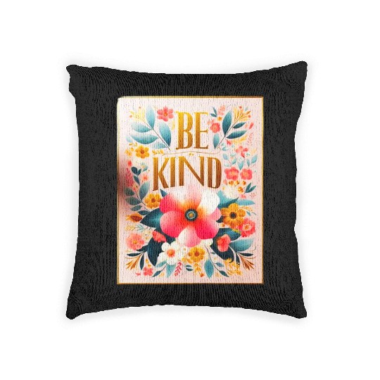 Be Kind Floral Bloom Woven Pillows