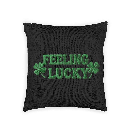 Feeling Lucky Shamrocks Clover Woven Pillows