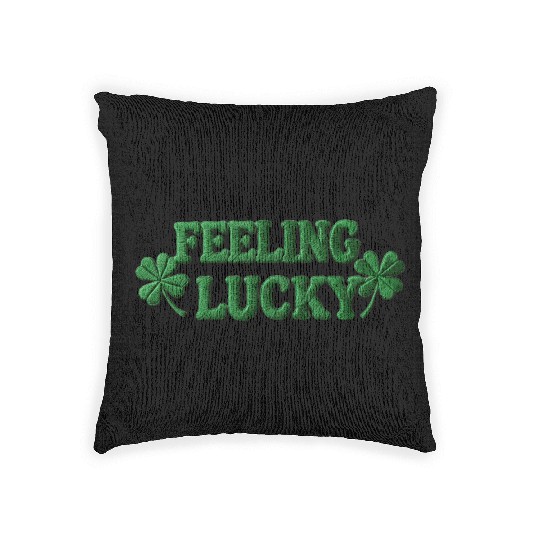 Feeling Lucky Shamrocks Clover Woven Pillows