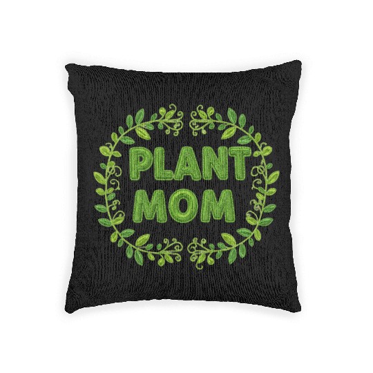 Plant Mom Floral Wreath Design Woven Pillows
