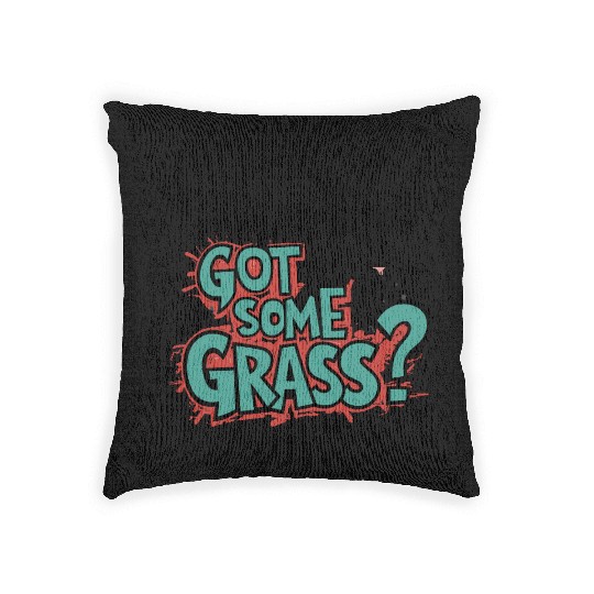 Goat Some Grass? Meme Goat Energy Woven Pillows