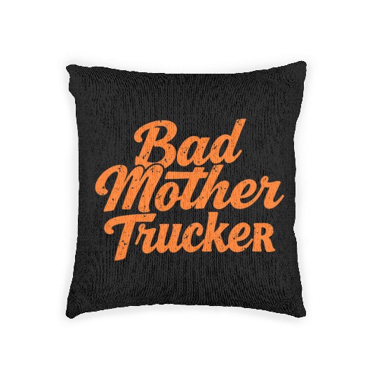 pulp fiction-"Bad motherTrucker" Woven Pillows