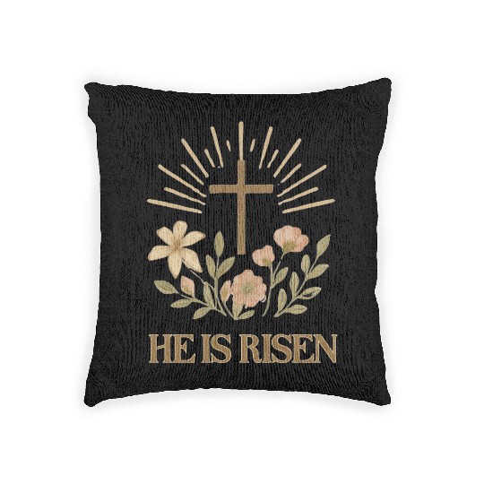 He is Risen Woven Pillows