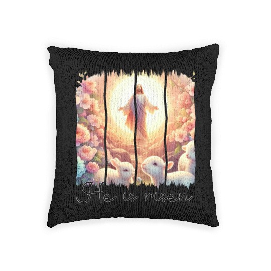 Easter Day Jesus He is risen Woven Pillows