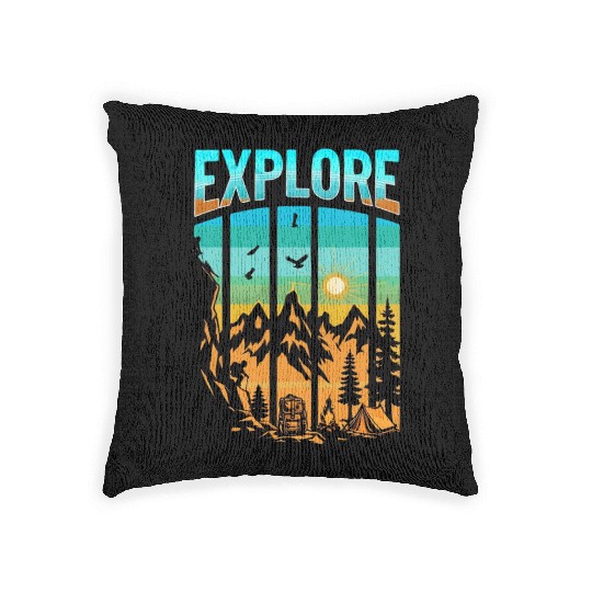 Apex Ascent: Embrace the Untamed Horizon Woven Pillows