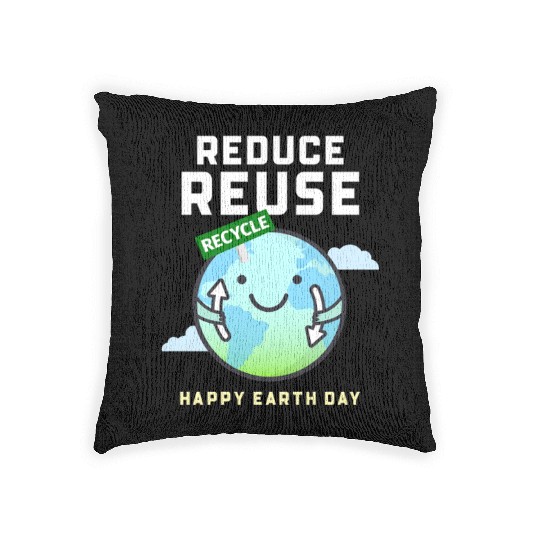 earth day Woven Pillows design creator for a recyclin