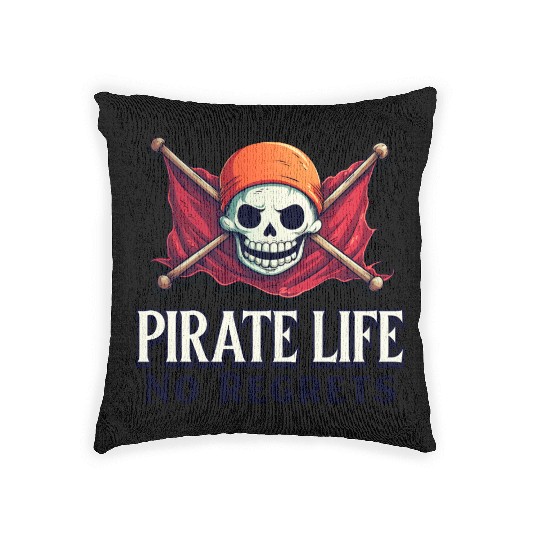 Pirate Life, No Regrets Woven Pillows