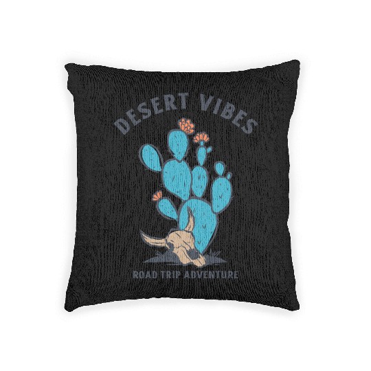 DESERT VIBES ROAD TRIP ADVENTURES Woven Pillows