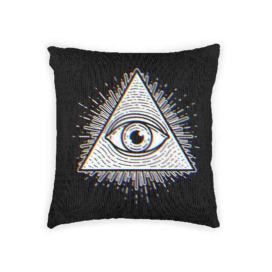 Illuminati - Psychedelic Seeing Eye - Evil Eye Woven Pillows