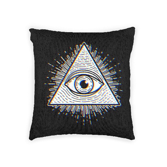 Illuminati - Psychedelic Seeing Eye - Evil Eye Woven Pillows