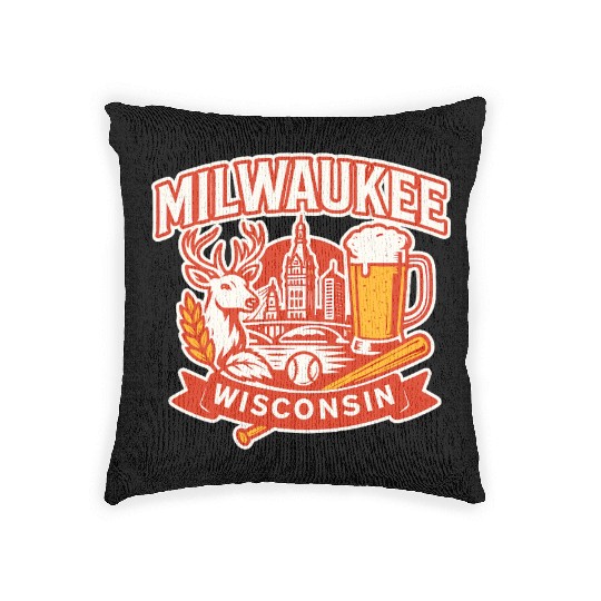 Milwaukee Wisconsin Woven Pillows