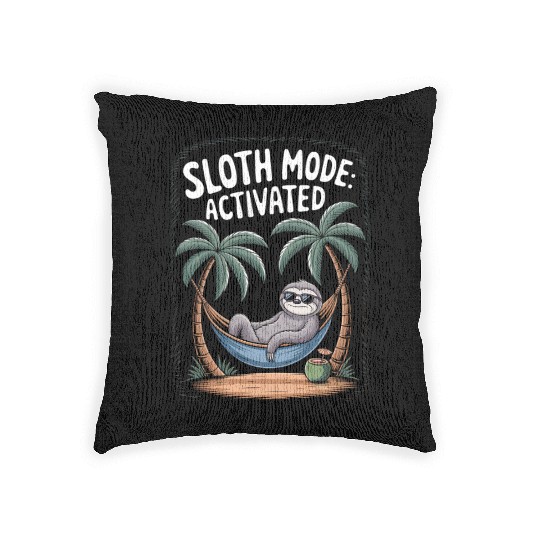 Funny Sloth, Relaxing Sloth Graphic Woven Pillows, Cool