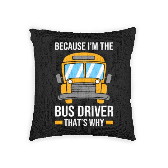 School Bus Driver Funny School Bus Woven Pillows