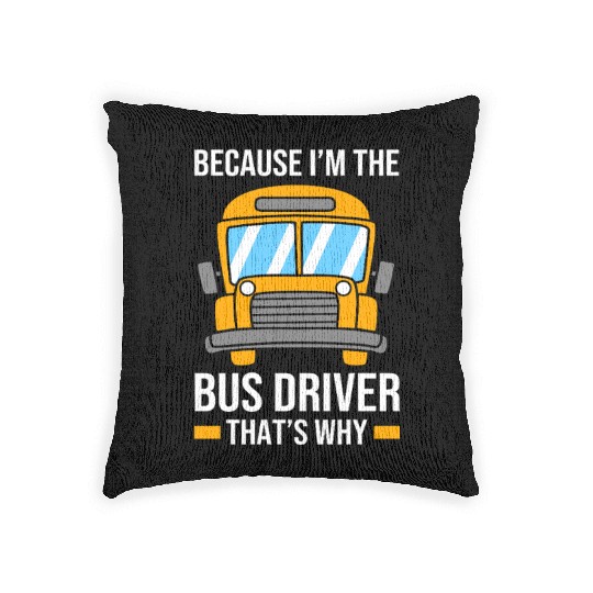 School Bus Driver Funny School Bus Woven Pillows