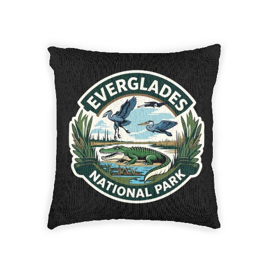 Everglades National Park Florida USA Logo Woven Pillows