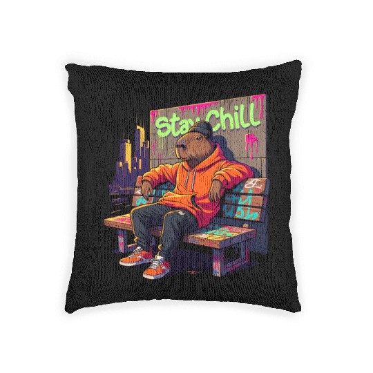 Capybara Stay Chill Woven Pillows