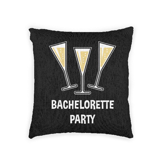 Bachelorette Party (Sparkling Wine Funnel Shut 3C) Woven Pillows