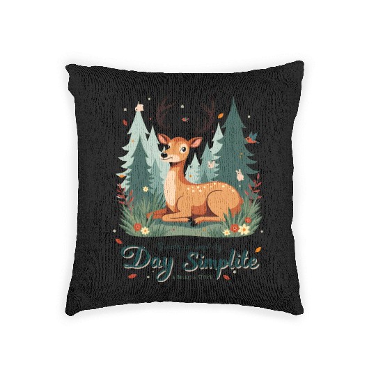 Forest Spirit-Simplicity with the Beauty of a Deer Woven Pillows