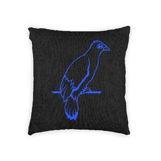 Bird raven dove sitting cable hawk eagle birdie Woven Pillows