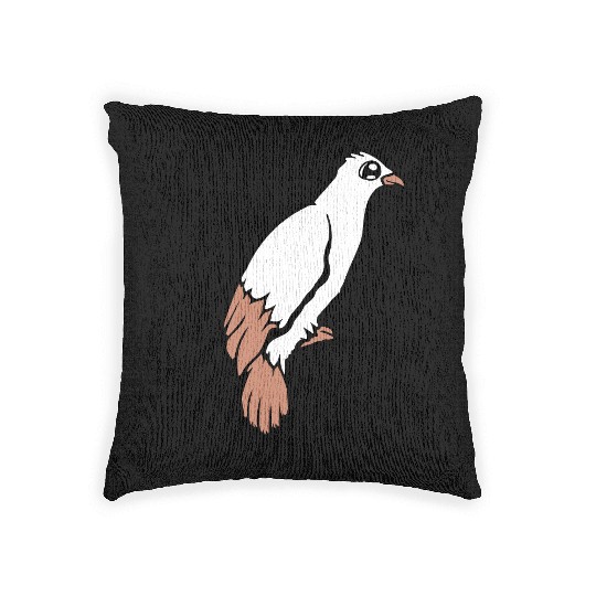 Bird raven dove sitting cable hawk eagle birdie Woven Pillows