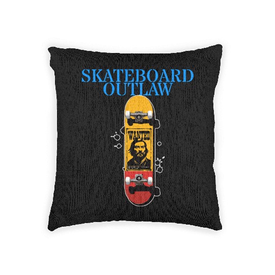 Skateboard Outlaw Woven Pillows