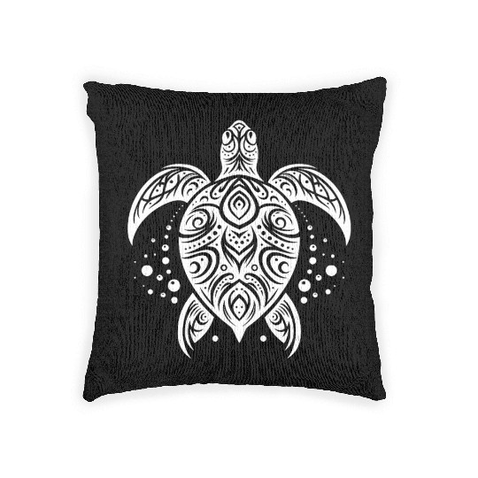 Pacific Turtle Tattoo Art Timeless Woven Pillows