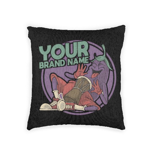 Funky Eggplant Drummer – Funny Cartoon Music T-Shi Woven Pillows