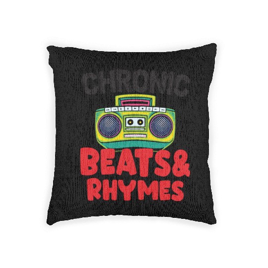 Chronic Beats and Rhymes 90s Hip Hop Woven Pillows pr