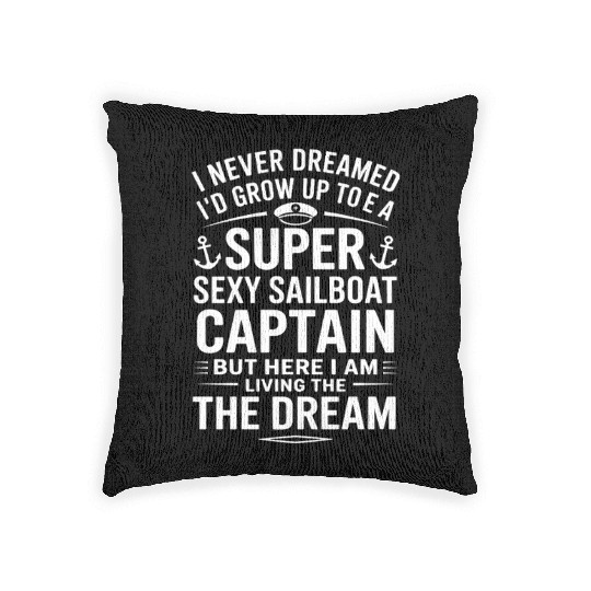 Sexy Sailboat Captain Beach Adventure Summer Woven Pillows