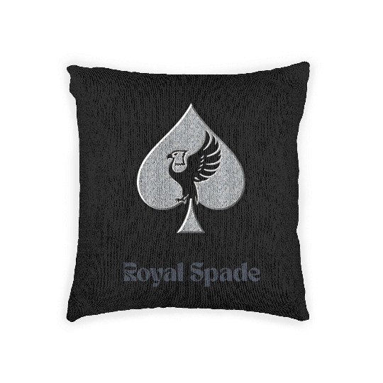 spade card symbol with a bird Woven Pillows