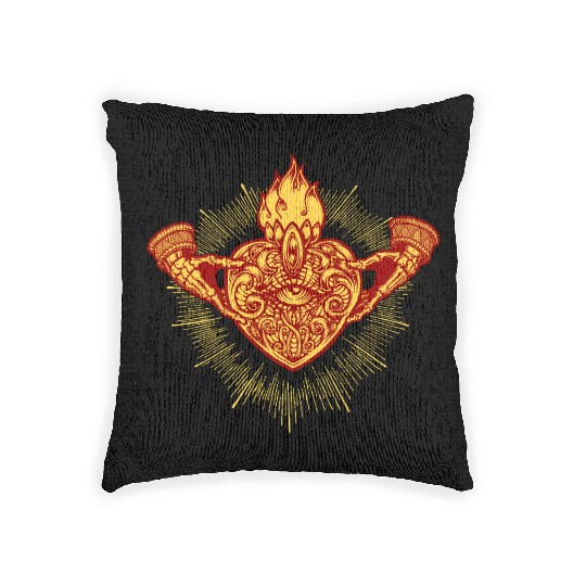 Sacred Heart Claddagh Symbol - Fire Woven Pillows