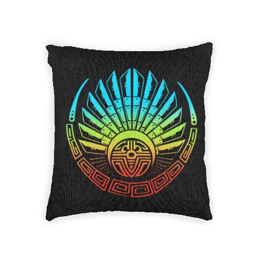 Mayan And Aztec Quetzalcoatl Maya Tribal Woven Pillows