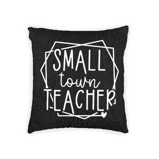 Small Town Teacher Heart Graphic for Educators Woven Pillows