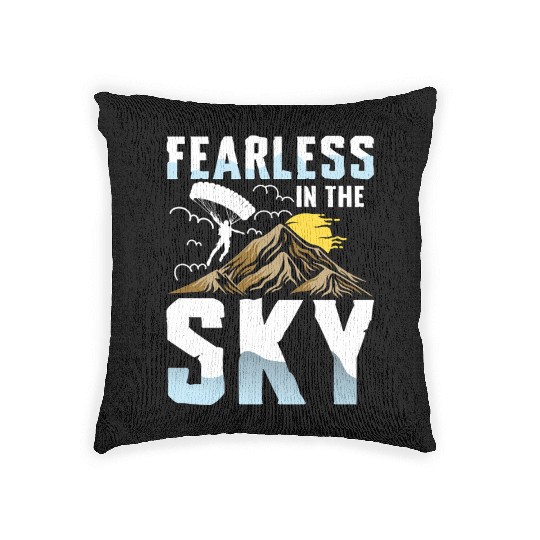 Fearless in the Sky Paragliding Enthusiast Design Woven Pillows
