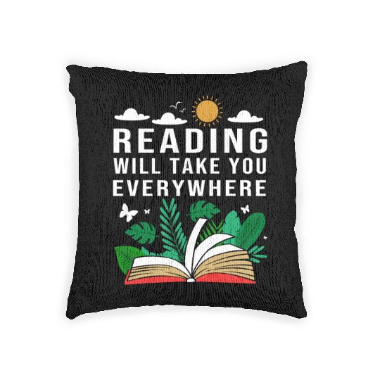 Reading Teacher Librarian Read Book Woven Pillows