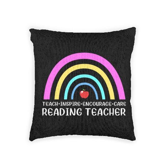 Reading Teacher Literature Book Library Woven Pillows