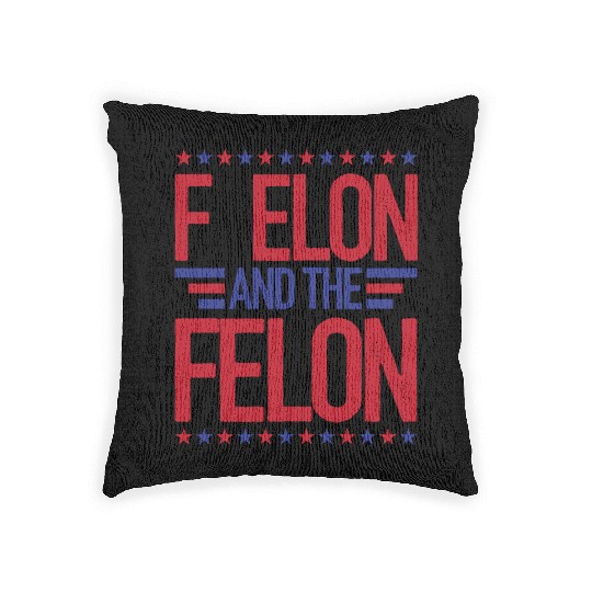 F Elon and the felon funny saying Anti Musk Woven Pillows