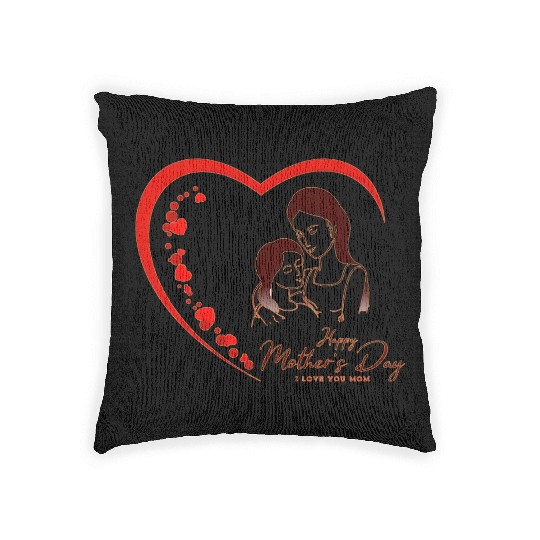 Mother & Daughter Love Heart Mother’s Day Woven Pillows