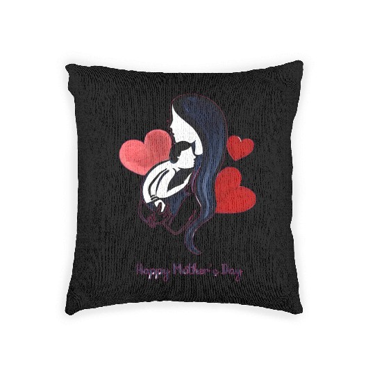 Elegant Mother's Embrace – Happy Mother's Day Woven Pillows