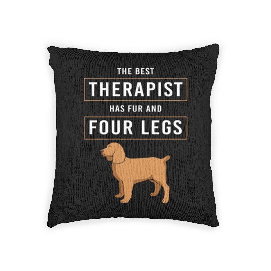 Therapy Dog Therapist Doggie School Woven Pillows
