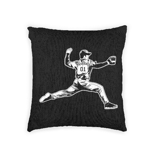 Baseball Pitcher Woven Pillows