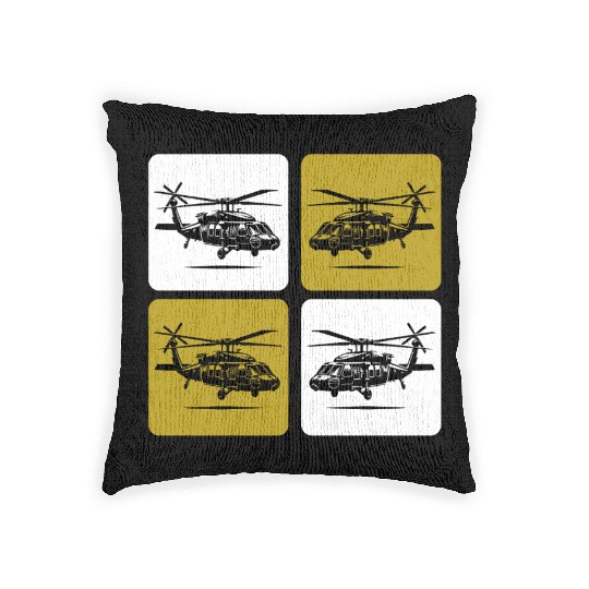 Army Helicopter - Military Fighting Helicopter Woven Pillows