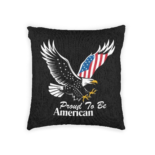 Proud To Be American Eagle Flag Woven Pillows