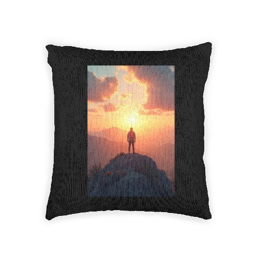Summit of Dawn Embrace the Horizon Woven Pillows