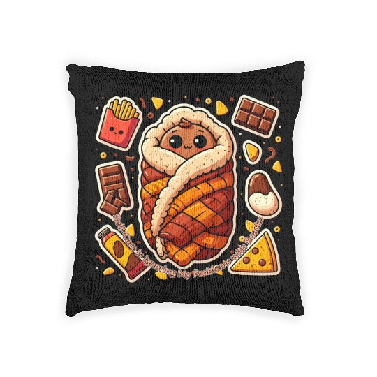 Self Care Is Ignoring My Problems with Snacks Woven Pillows