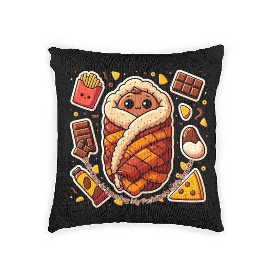 Self Care Is Ignoring My Problems with Snacks Woven Pillows