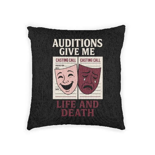 Theater Kid Drama Club Musical Theater Nerd Stage Woven Pillows