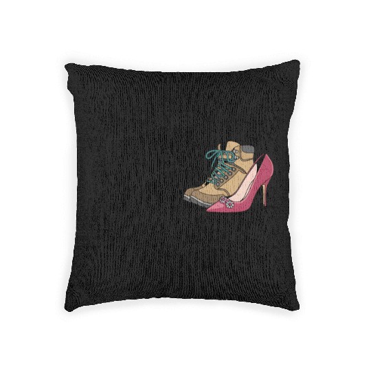 Trading Boots for Heels - Camp Bachelorette Party Woven Pillows